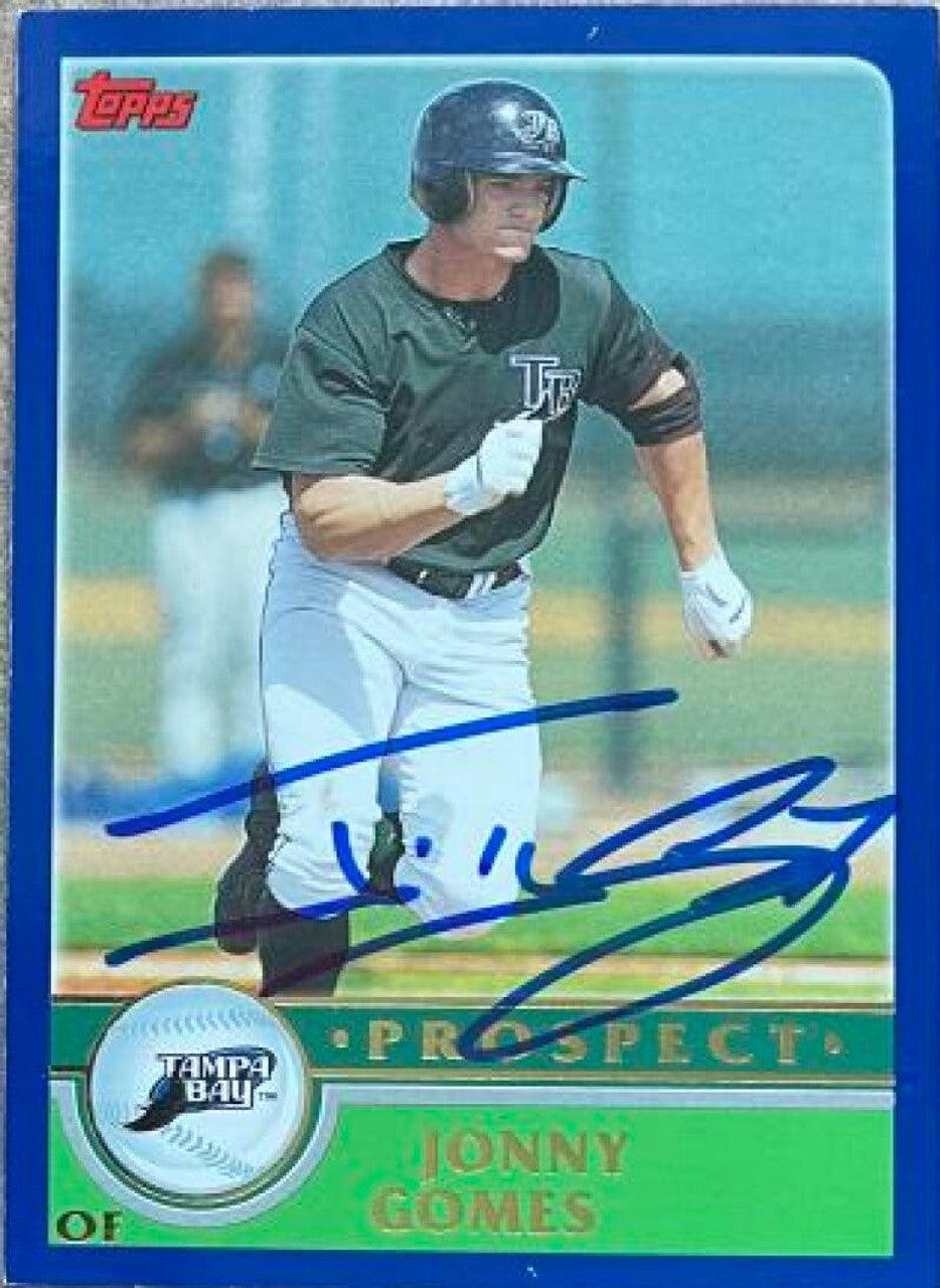 Jonny Gomes Signed 2003 Topps Traded & Rookies Baseball Card - Tampa Bay Devil Rays - PastPros