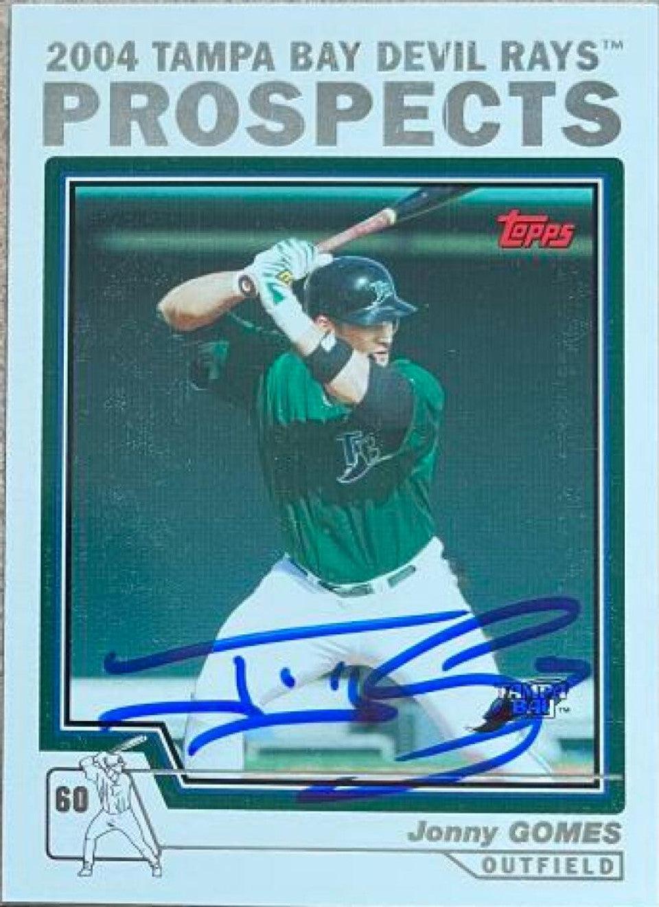 Jonny Gomes Signed 2004 Topps Traded & Rookies Baseball Card - Tampa Bay Devil Rays - PastPros