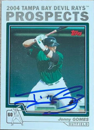 Jonny Gomes Signed 2004 Topps Traded & Rookies Baseball Card - Tampa Bay Devil Rays