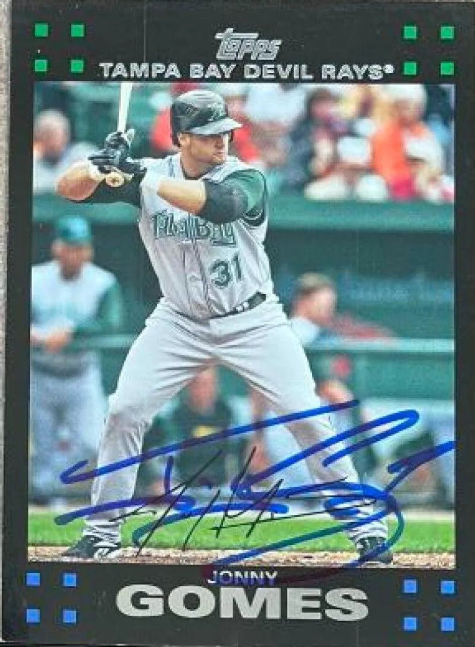 Jonny Gomes Signed 2007 Topps Baseball Card - Tampa Bay Devil Rays
