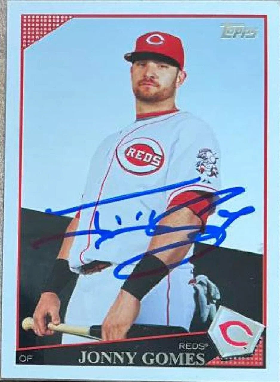 Jonny Gomes Signed 2009 Topps Updates & Highlights Baseball Card - Cincinnati Reds