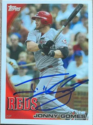 Jonny Gomes Signed 2010 Topps Update Baseball Card - Cincinnati Reds - PastPros