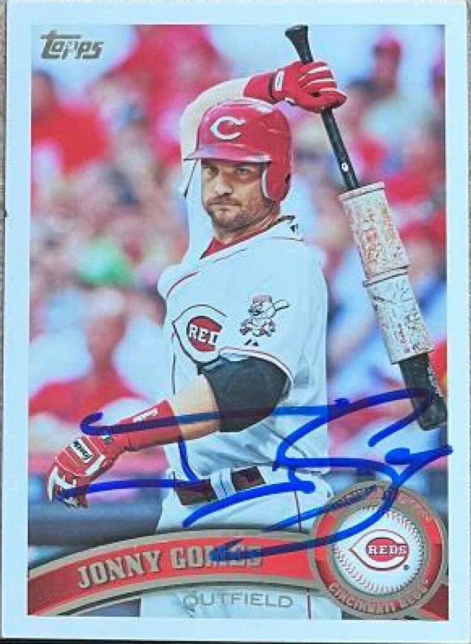 Jonny Gomes Signed 2011 Topps Baseball Card - Cincinnati Reds