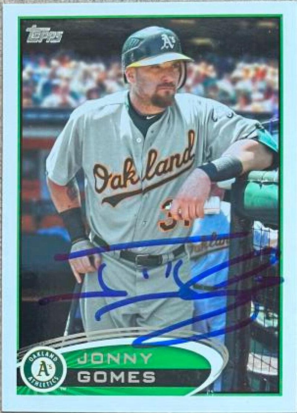 Jonny Gomes Signed 2012 Topps Update Baseball Card - Oakland A's - PastPros