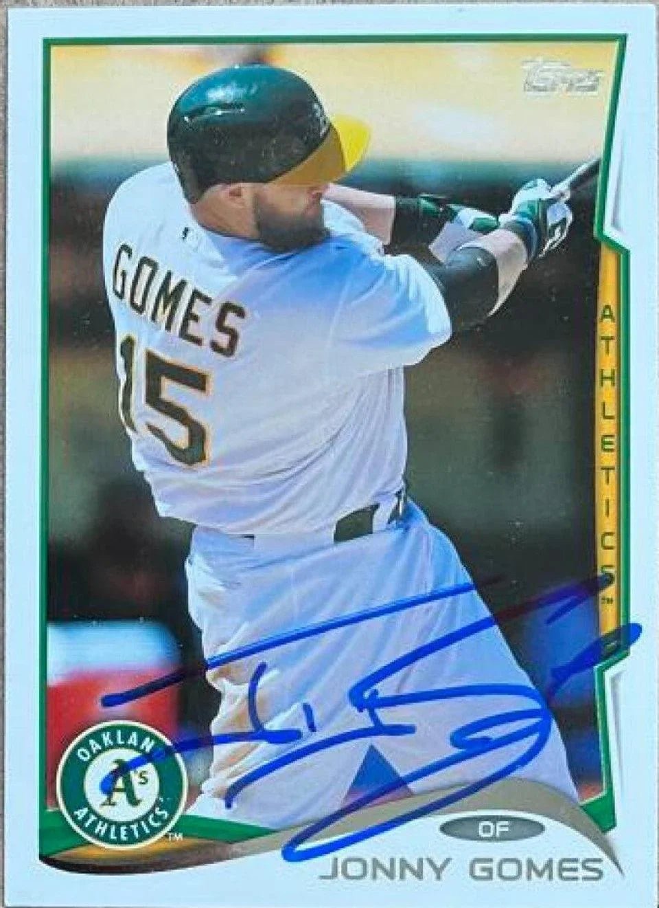 Jonny Gomes Signed 2014 Topps Update Baseball Card - Oakland A's