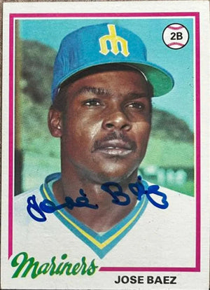 Jose Baez Signed 1978 Topps Baseball Card - Seattle Mariners
