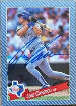 Jose Canseco Signed 1993 Hostess Baseball Card - Texas Rangers