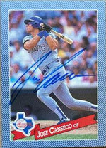 Jose Canseco Signed 1993 Hostess Baseball Card - Texas Rangers - PastPros