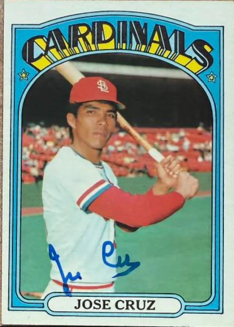 Jose Cruz Autographed 1972 Topps Baseball Card - St Louis Cardinals #107
