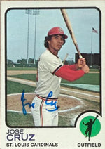 Jose Cruz Autographed 1973 Topps Baseball Card - St Louis Cardinals #292