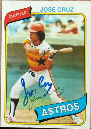 Jose Cruz Autographed 1980 Topps Baseball Card - Houston Astros #722