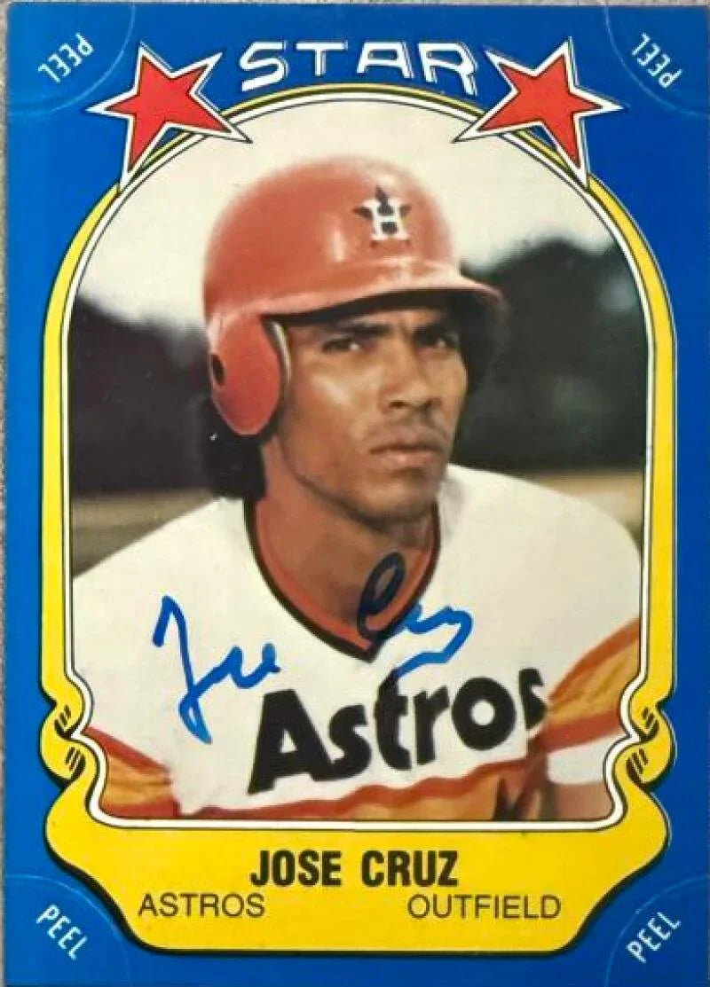 Jose Cruz Autographed 1981 Fleer Star Stickers Baseball Card - Houston Astros #78