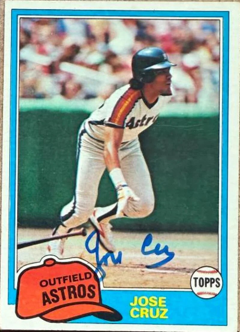 Jose Cruz Autographed 1981 Topps Baseball Card - Houston Astros #105