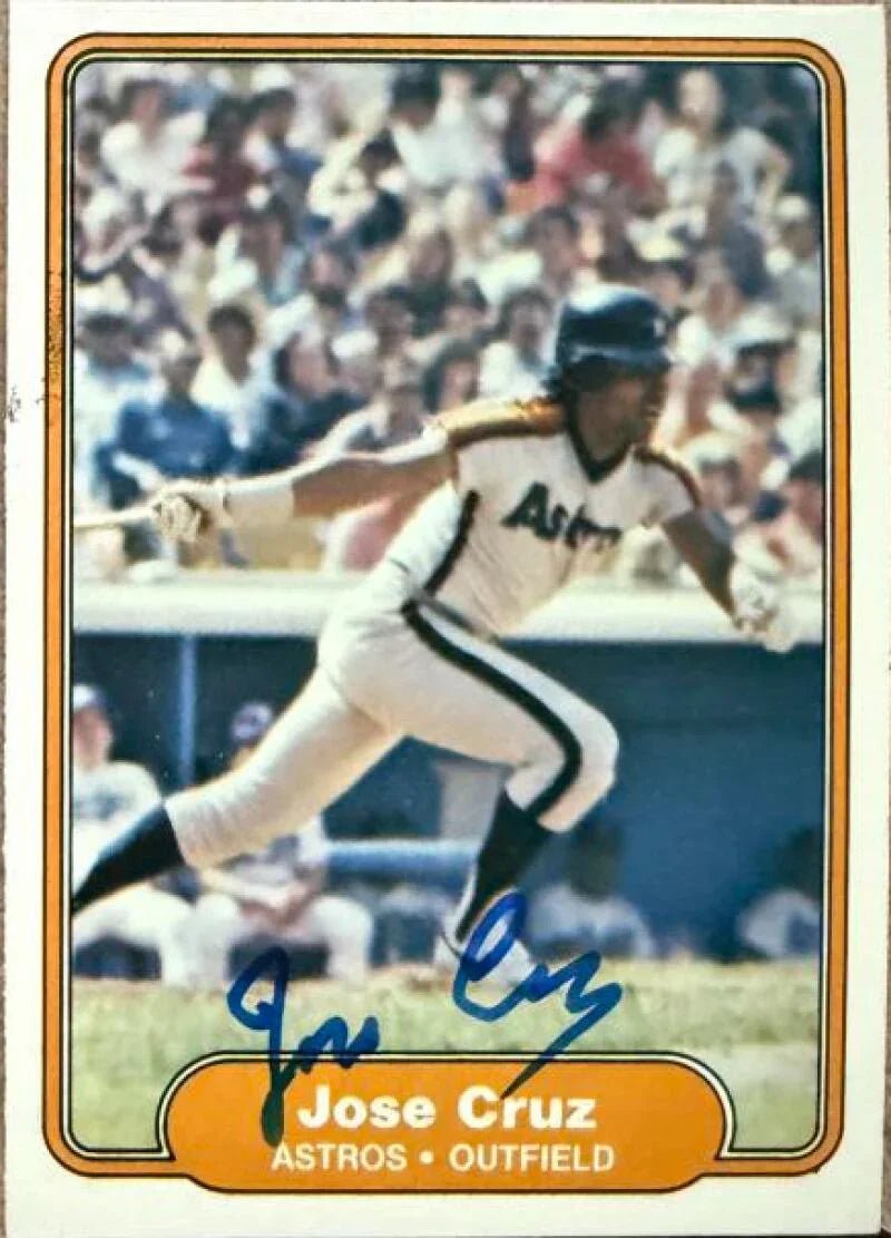 Jose Cruz Autographed 1982 Fleer Baseball Card - Houston Astros #214