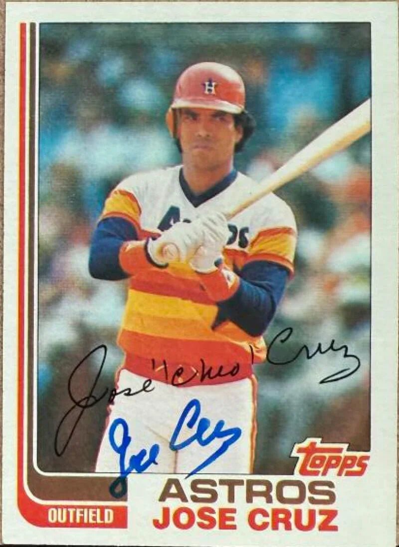 Jose Cruz Autographed 1982 Topps Baseball Card - Houston Astros #325