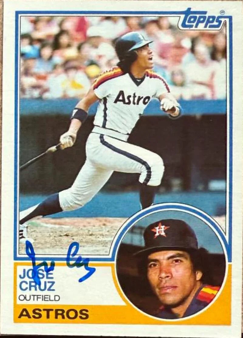 Jose Cruz Autographed 1983 Topps Baseball Card - Houston Astros #585