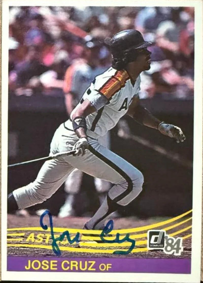 Jose Cruz Autographed 1984 Donruss Baseball Card - Houston Astros #182