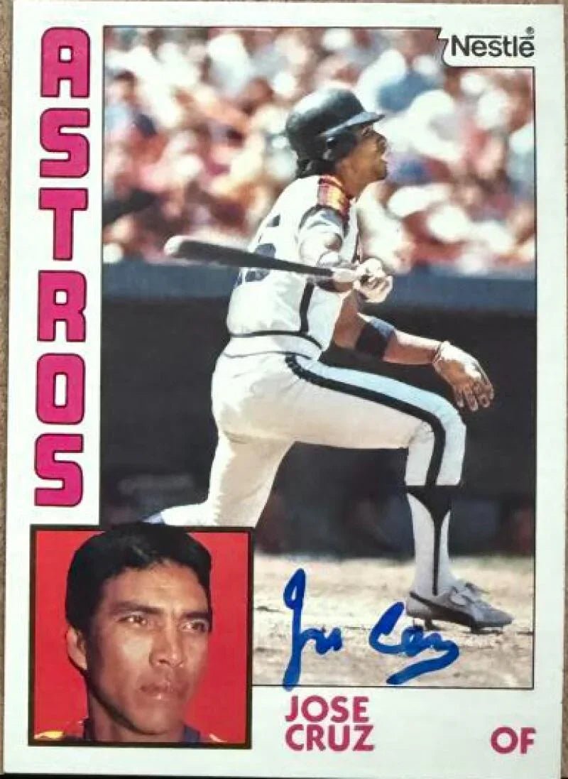 Jose Cruz Autographed 1984 Topps Nestle Baseball Card - Houston Astros #422