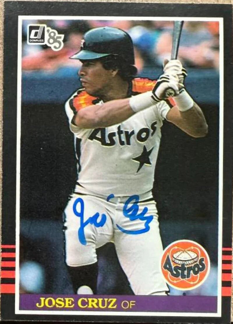 Jose Cruz Autographed 1985 Donruss Baseball Card - Houston Astros #304