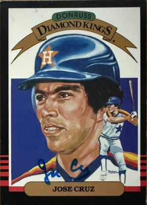 Jose Cruz Autographed 1985 Donruss Diamond Kings Baseball Card - Houston Astros #20
