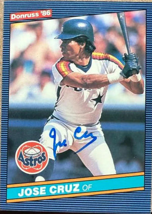 Jose Cruz Autographed 1986 Donruss Baseball Card - Houston Astros #60