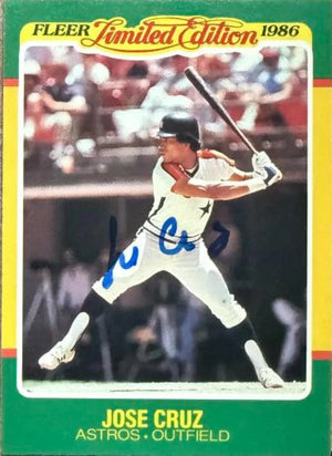 Jose Cruz Autographed 1986 Fleer Limited Edition Baseball Card - Houston Astros #13
