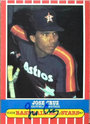 Jose Cruz Autographed 1987 Fleer Baseball All-Stars Baseball Card - Houston Astros #11