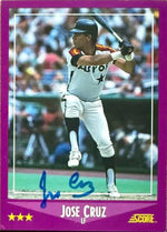 Jose Cruz Autographed 1988 Score Baseball Card - Houston Astros #28