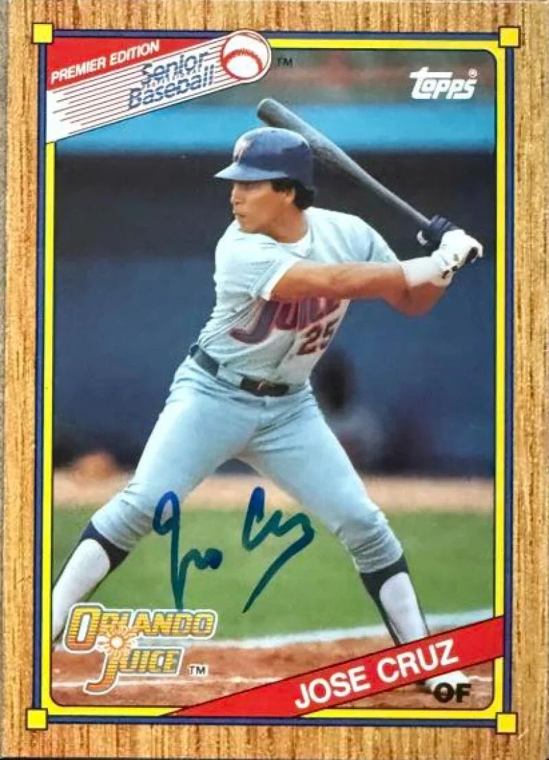 Jose Cruz Autographed 1989 Topps Senior League Baseball Card  #78