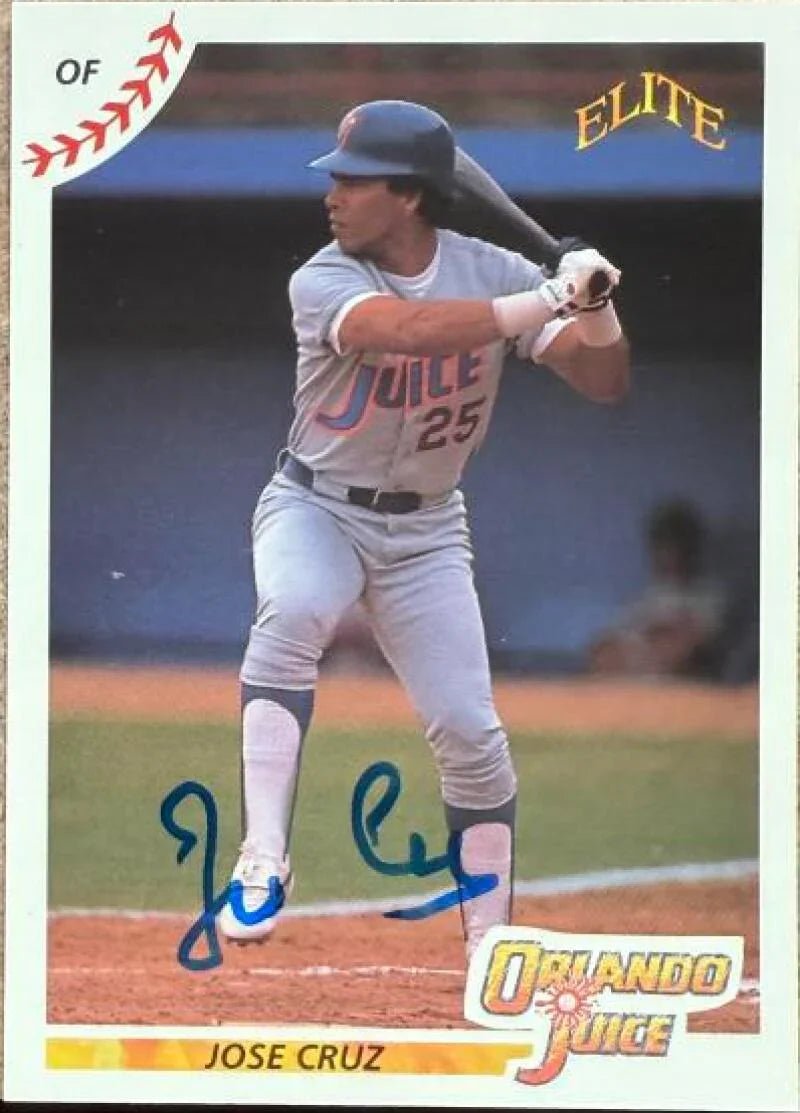 Jose Cruz Autographed 1990 Elite Senior League Baseball Card #53