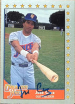 Jose Cruz Autographed 1990 Pacific Senior League Baseball Card #188