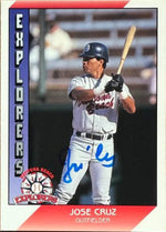 Jose Cruz Autographed 1991 Pacific Senior League Baseball Card #36