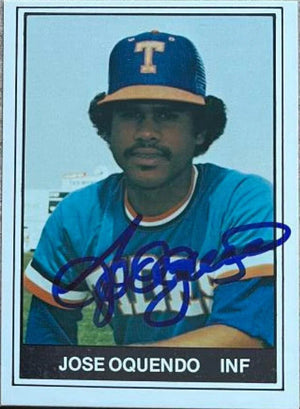 Jose Oquendo Signed 1982 TCMA Baseball Card - Tidewater Tides