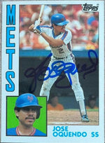 Jose Oquendo Signed 1984 Topps Tiffany Baseball Card - New York Mets