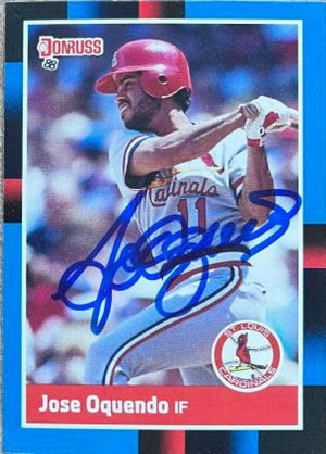 Jose Oquendo Signed 1988 Donruss Baseball Card - St Louis Cardinals - PastPros
