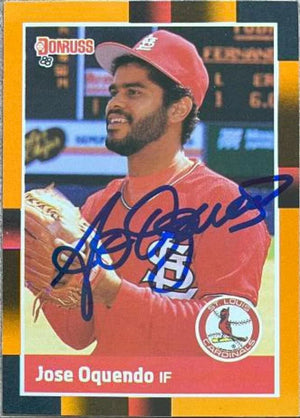 Jose Oquendo Signed 1988 Donruss Baseball's Best Baseball Card - St Louis Cardinals
