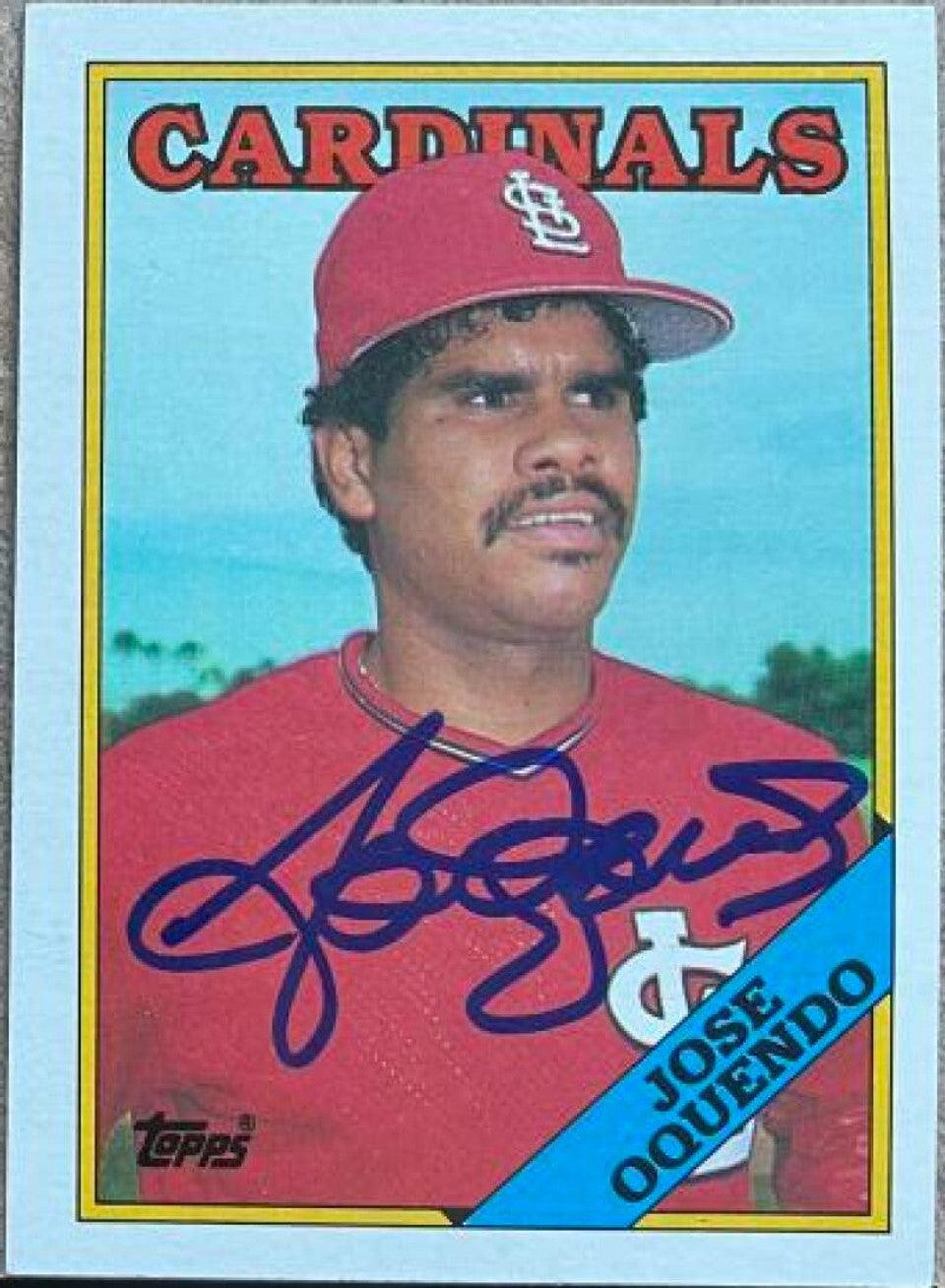 Jose Oquendo Signed 1988 Topps Baseball Card - St Louis Cardinals - PastPros