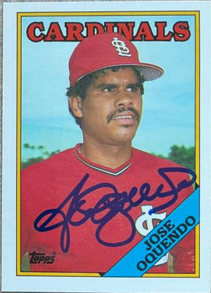 Jose Oquendo Signed 1988 Topps Tiffany Baseball Card - St Louis Cardinals - PastPros