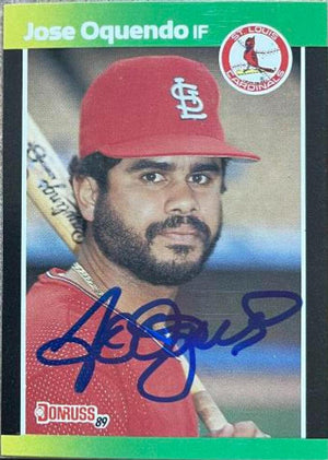 Jose Oquendo Signed 1989 Donruss Baseball's Best Baseball Card - St Louis Cardinals - PastPros