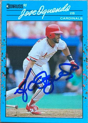 Jose Oquendo Signed 1990 Donruss Best of NL Baseball Card - St Louis Cardinals - PastPros