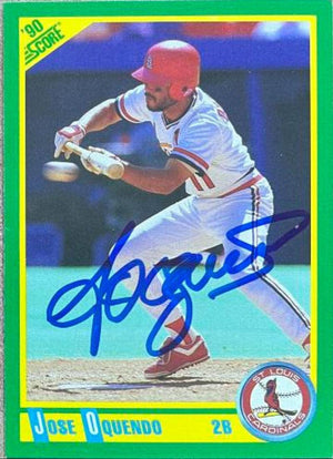Jose Oquendo Signed 1990 Score Baseball Card - St Louis Cardinals - PastPros
