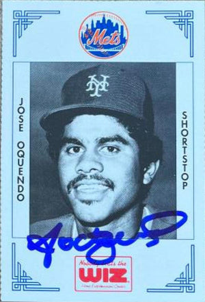 Jose Oquendo Signed 1991 WIZ Baseball Card - New York Mets - PastPros