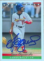 Jose Oquendo Signed 1993 Upper Deck Baseball Card - St Louis Cardinals