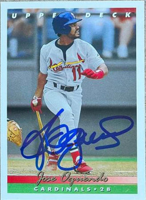 Jose Oquendo Signed 1993 Upper Deck Baseball Card - St Louis Cardinals - PastPros