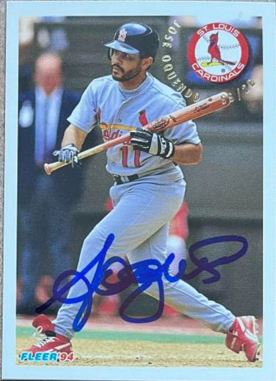 Jose Oquendo Signed 1994 Fleer Baseball Card - St Louis Cardinals