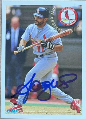Jose Oquendo Signed 1994 Fleer Baseball Card - St Louis Cardinals - PastPros