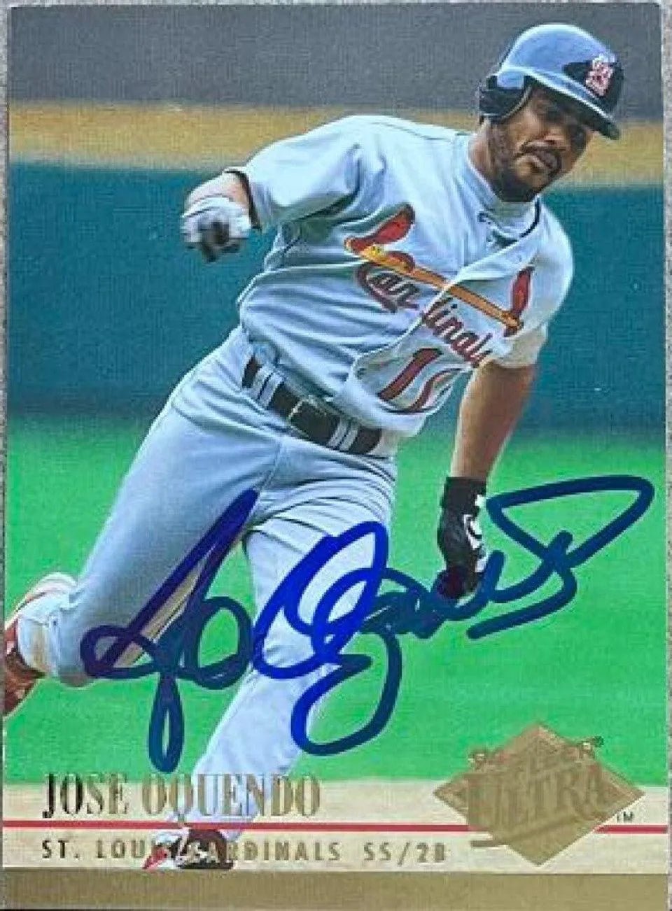 Jose Oquendo Signed 1994 Fleer Ultra Baseball Card - St Louis Cardinals