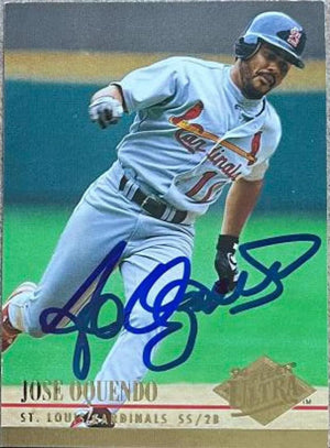 Jose Oquendo Signed 1994 Fleer Ultra Baseball Card - St Louis Cardinals