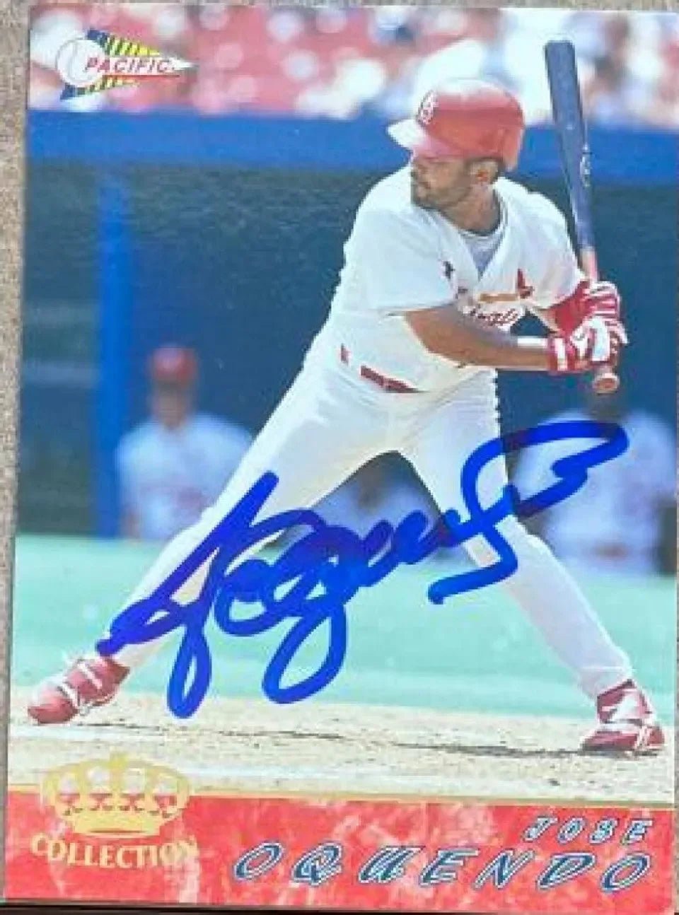 Jose Oquendo Signed 1994 Pacific Baseball Card - St Louis Cardinals