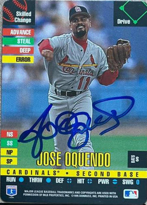 Jose Oquendo Signed 1995 Donruss Top of the Order Baseball Card - St Louis Cardinals - PastPros